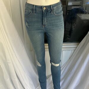 Hollister Light Blue Distressed Skinny Jeans